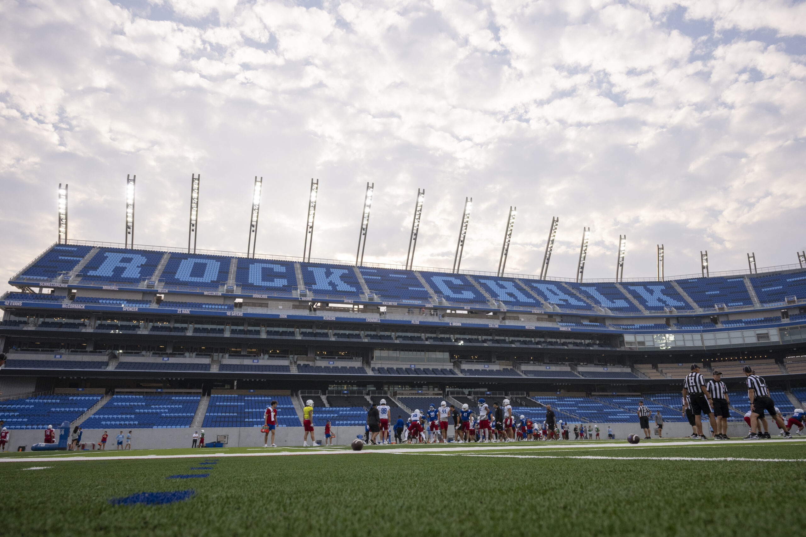 Photo Gallery: KU football hosts first practice in new David Booth